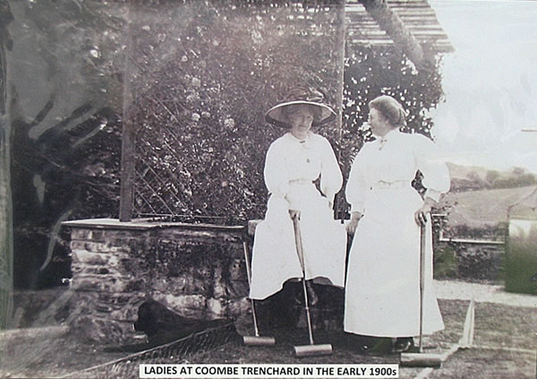 Old Photograph of Ladies at Coombe Trenchard in early 1900s