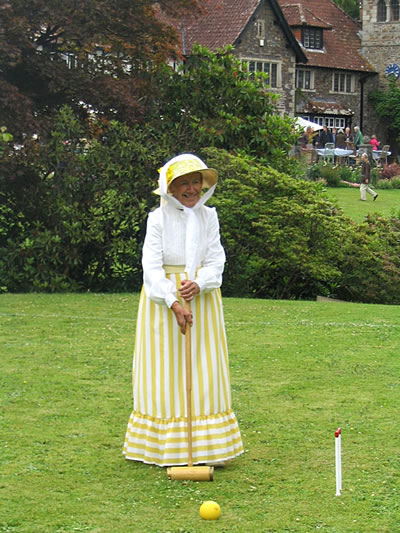 Lily Gower ( alias Margaret Read) champion croquet player of the early 1900s recreated at Coombe Trenchard June 2011