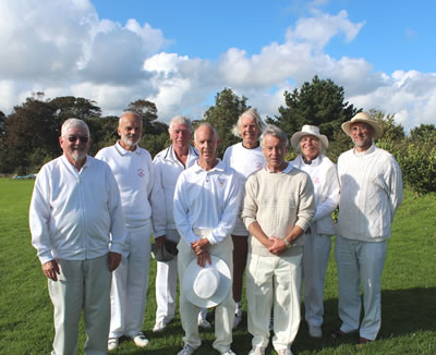 Cornwall v Lym Valley Team Photo - L to R:- Honey(C), Cousins(L), Jennings(C), Dexter(C), Hoare(L), Cutting(C), Wilcox(L), Rees(L)