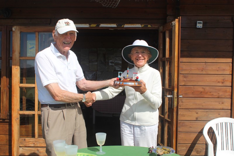 Margaret Read receives The Read Trophy from Steven Read